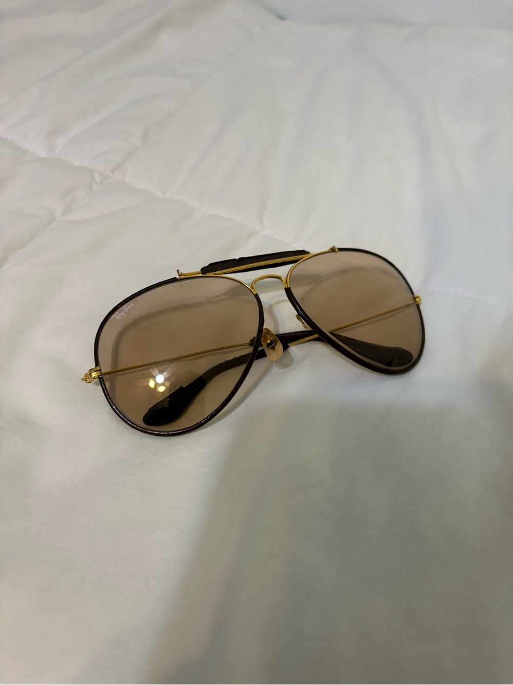 Ultra Rare Bausch Lomb Ray Ban Outdoorsman Leather Sunglasses
